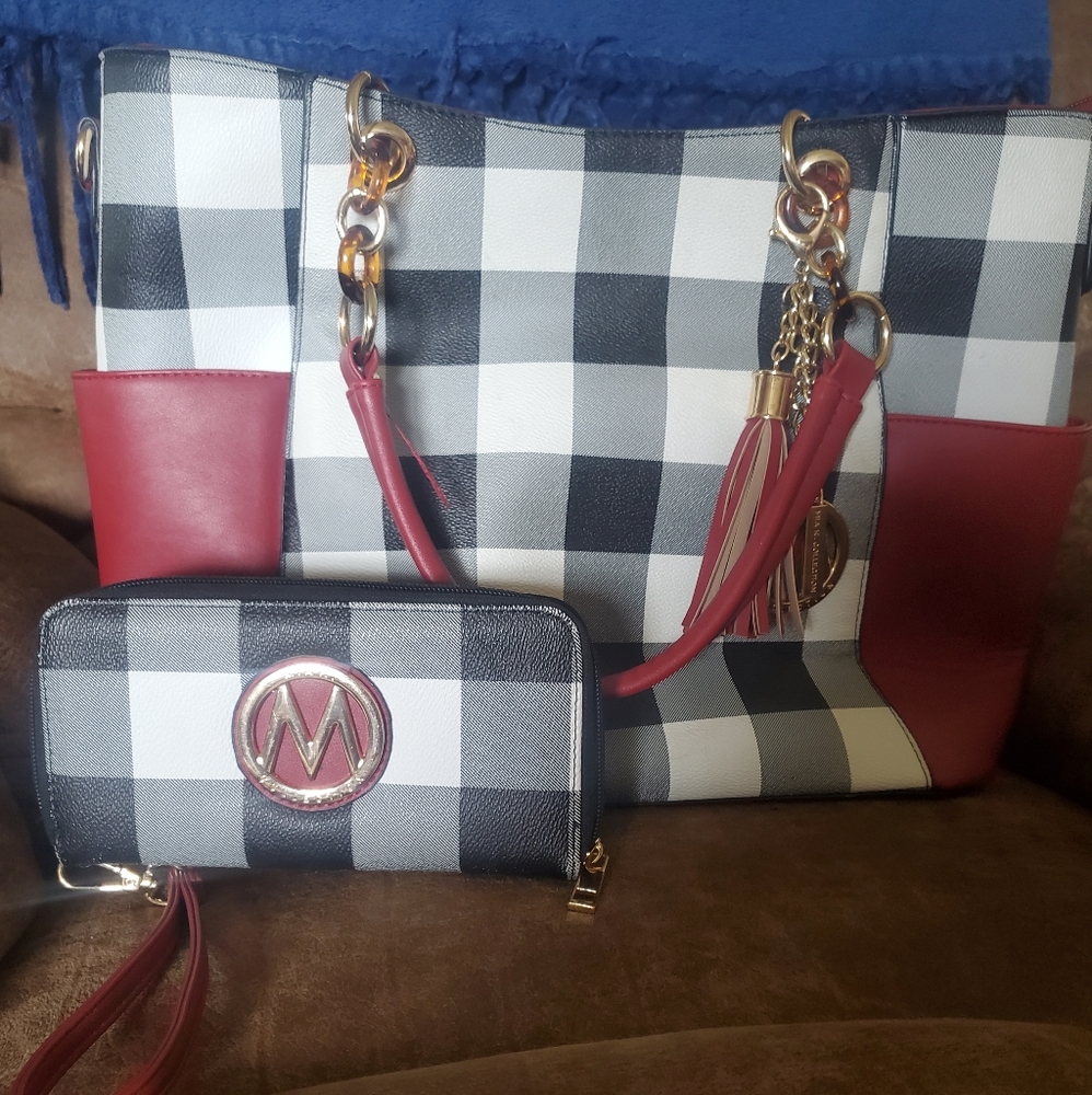 Mia K collection gingham bag